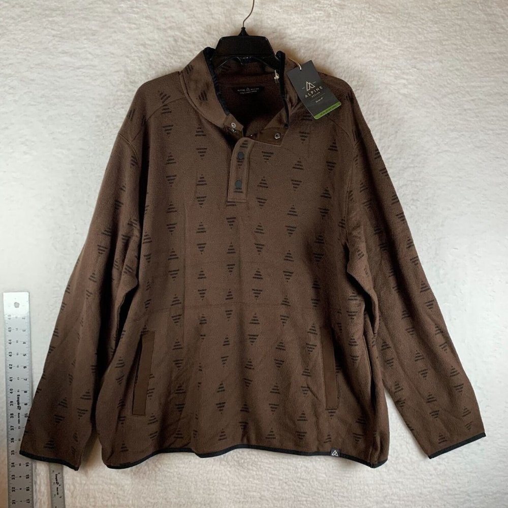 Alpine Design Sweatshirt Mens 2XL Brown Rich Walnut Cotton Quarter Snap 7188